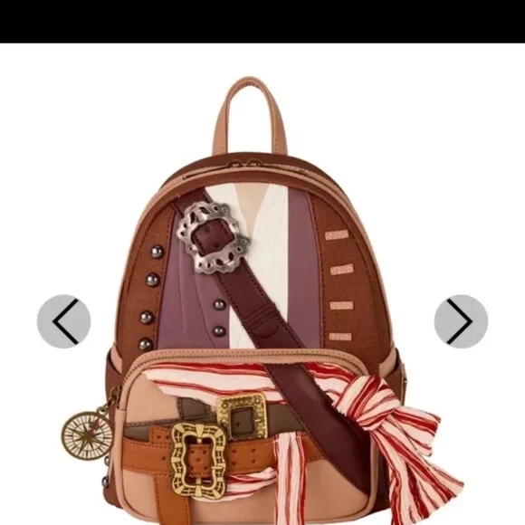 Loungefly Pirates of the Caribbean Backpack - Brown and Red - Picture 2 of 6